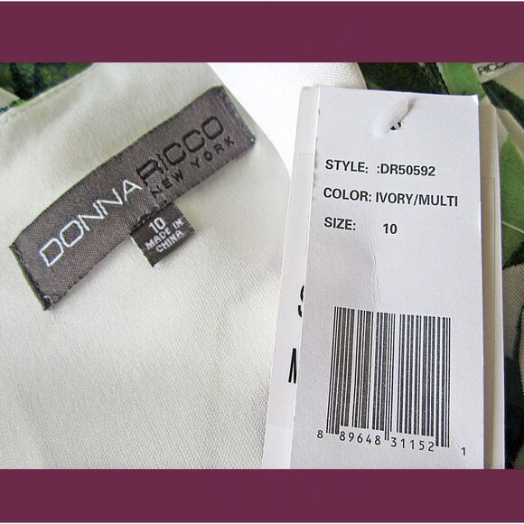 DONNA RICCO NEW Romantic Floral Cold Shoulder V-Neck Sheath Dress 10 - Picture 5 of 12